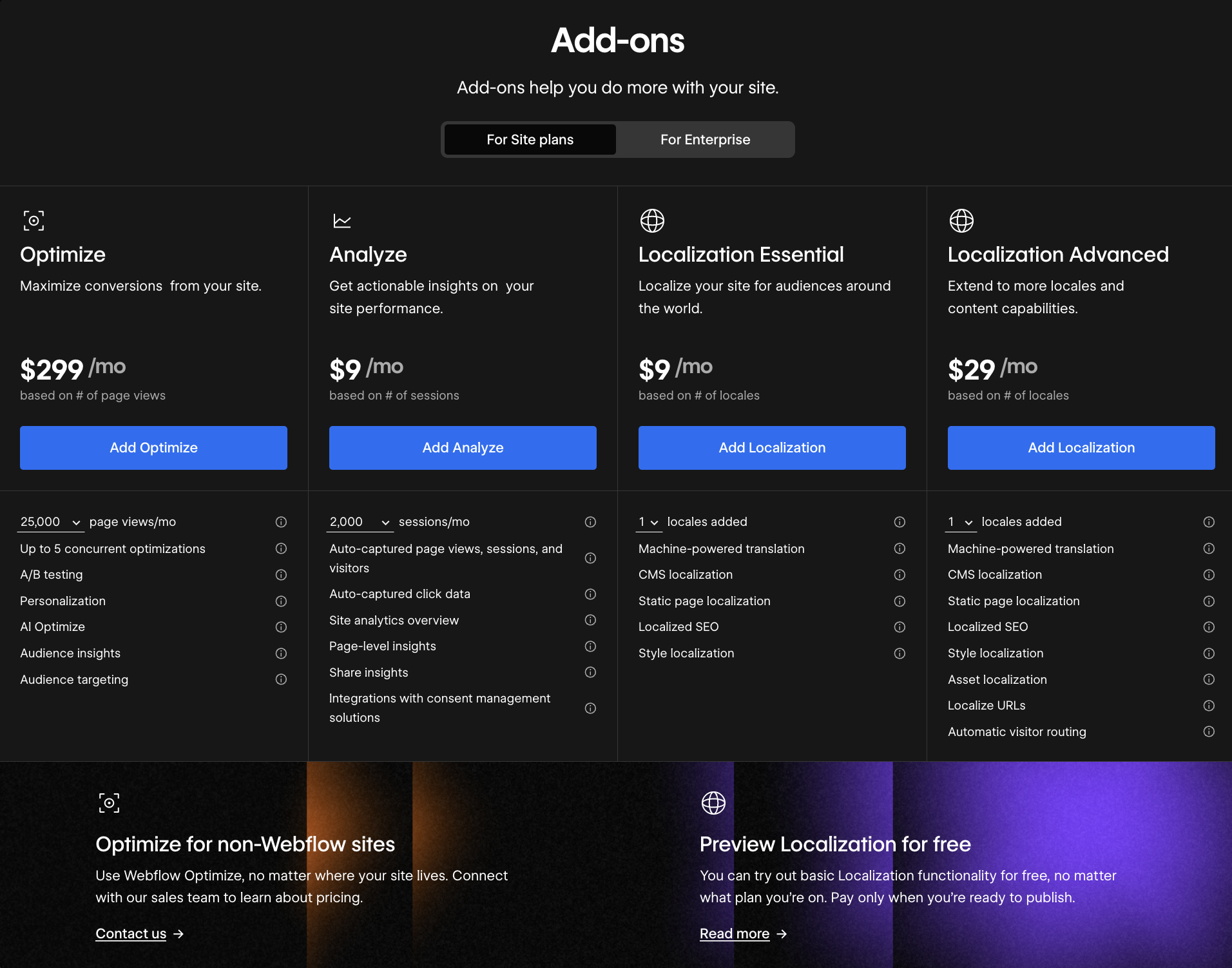 Webflow Add-ons screenshot